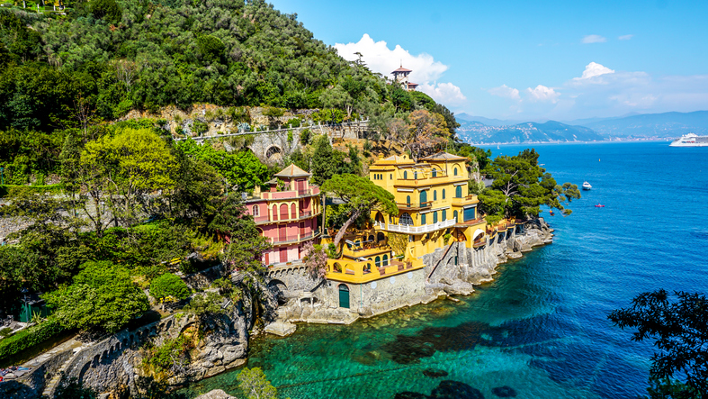 Paysage de plage italienne. Santa Margherita, près de Gênes, Italie