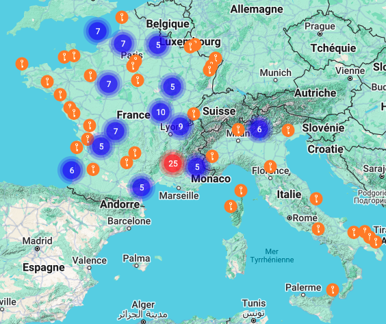 Carte des implantations Teritoria