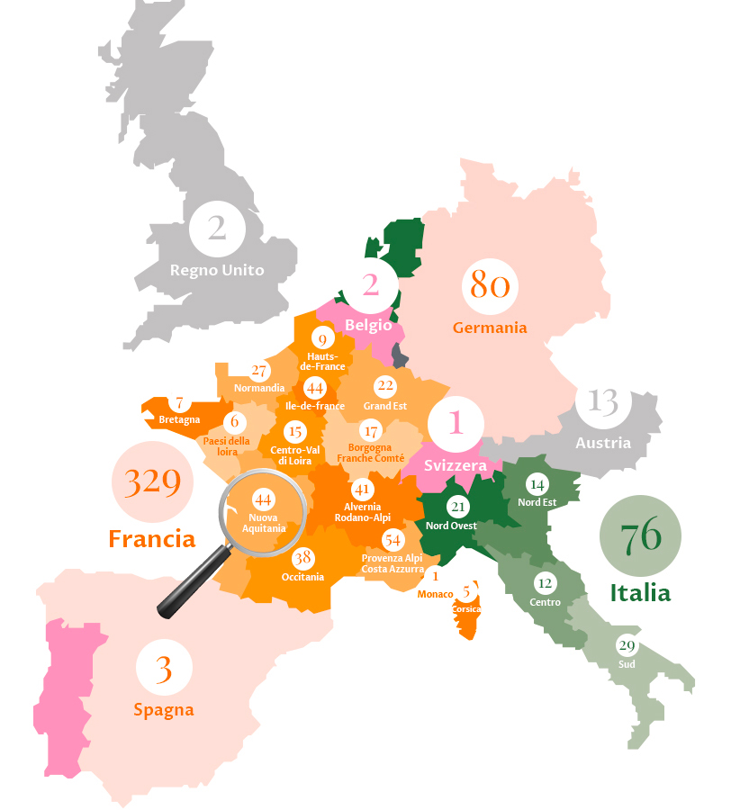 Regione Nuova Aquitania carte zoom nouvelle aquitaine it