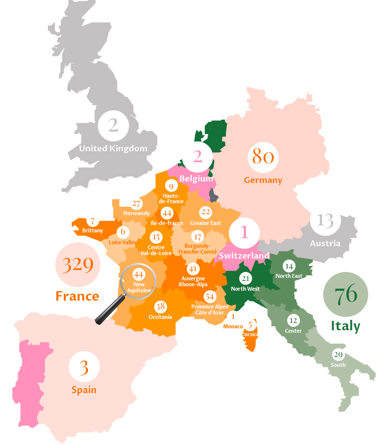 New Aquitaine region carte zoom nouvelle aquitaine en