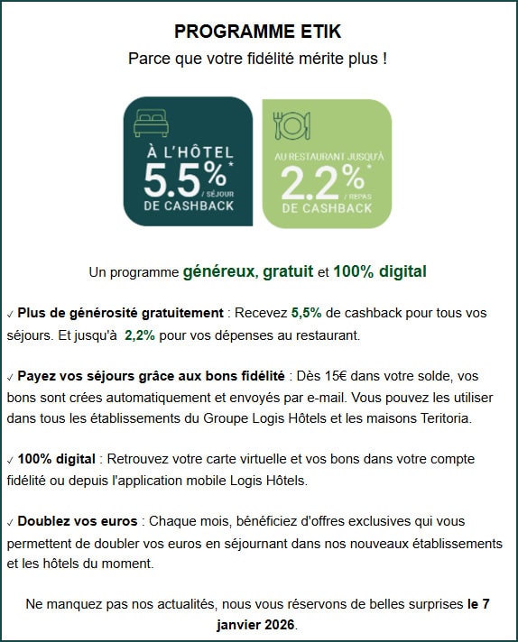 Programme de fidélité Teritoria bloc avantages etik